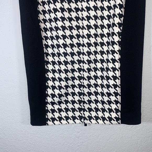 MICHAEL Michael Kors Black White Front Zipper Houndstooth Skirt Size 0 - Picture 5 of 11